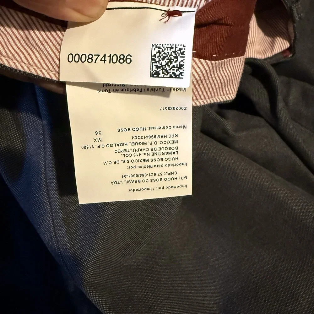 Hugo Boss Crigan1-W Gray Cotton Stretch Chino Straight‎ Pants 36R